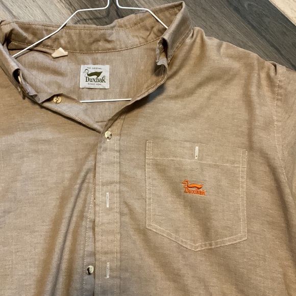 Duxbak Men’s Short Sleeve Button Down - XL Tan - Picture 3 of 4
